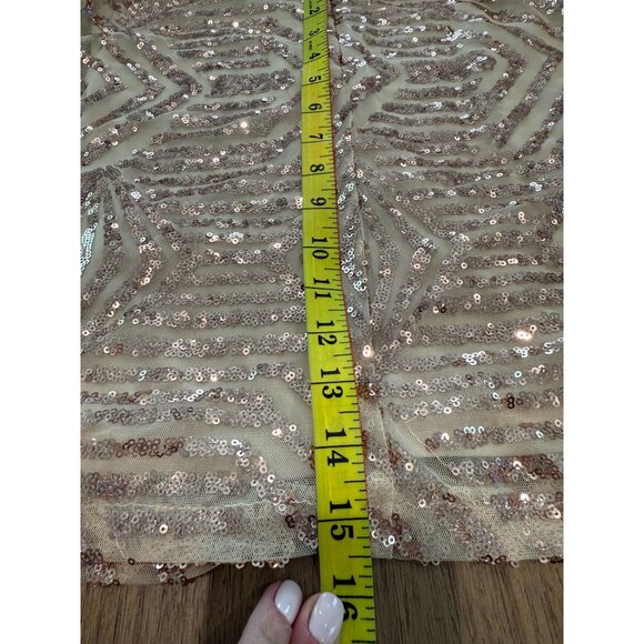 Make Your Entrance Rose Gold Sequin Tie-Back Mini Dress, size small - Picture 11 of 11